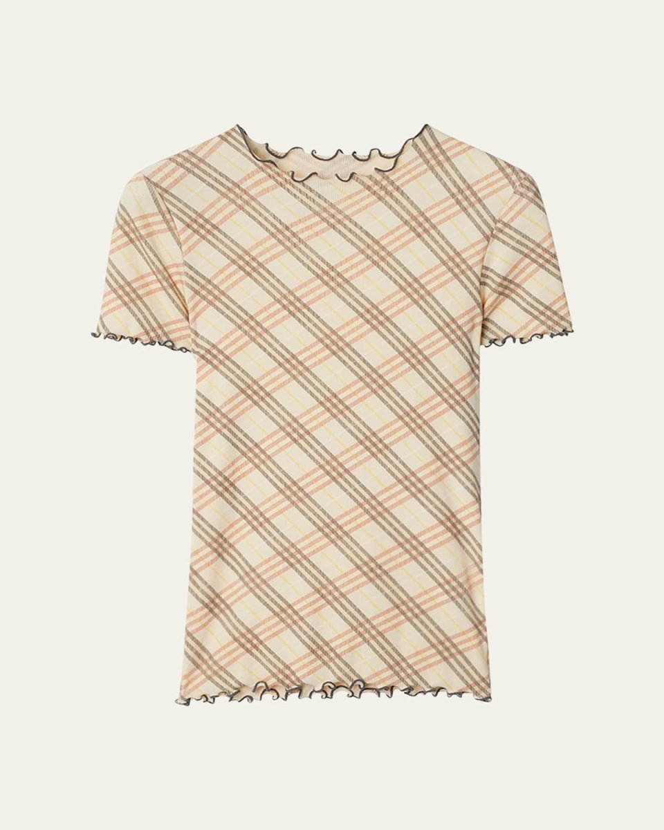 Check Short-Sleeve Fitted T-Shirt